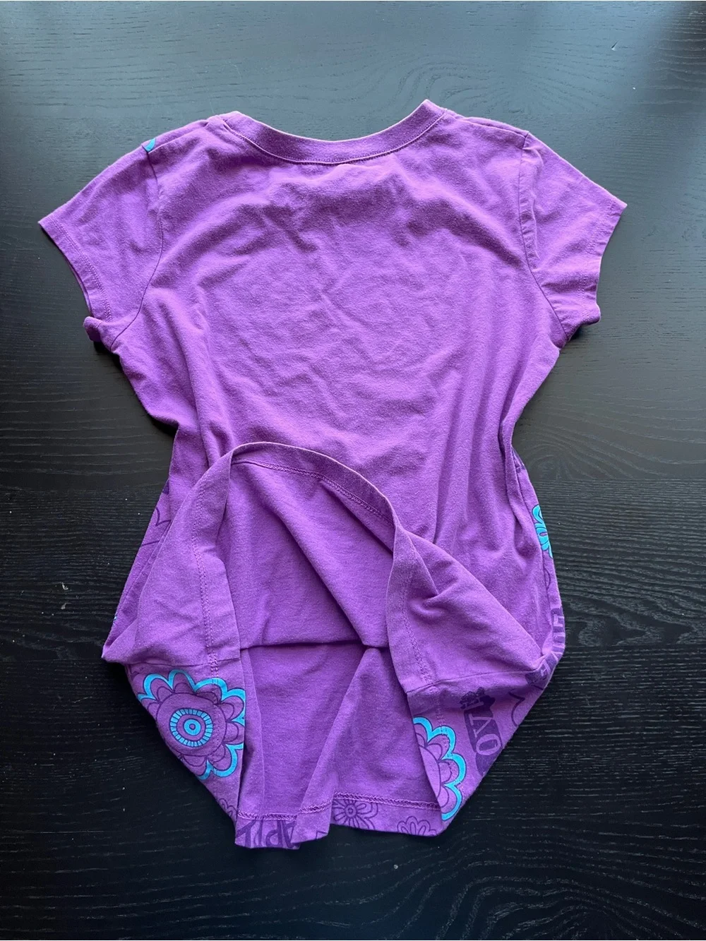 Kids Purple Short Sleeve Tee with Rhinestone Heart